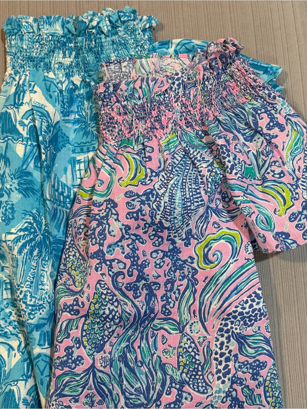 NEW Lilly Pulitzer Leanne Off Shoulder Linen Amalfi Blue Sunny State of Mind XXS - Picture 12 of 12